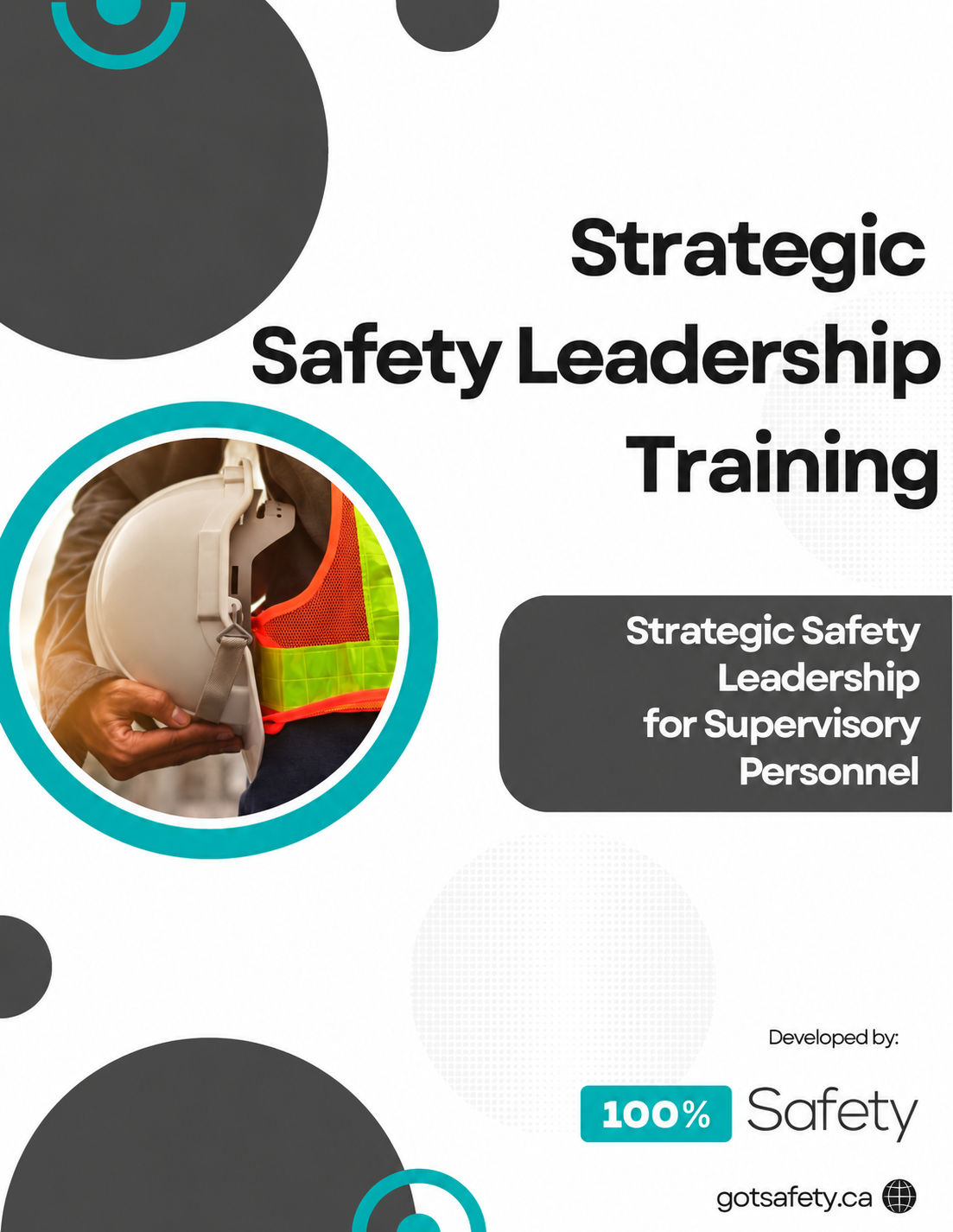 Cover of the Strategic Safety Leadership Training workbook developed by 100% Safety
